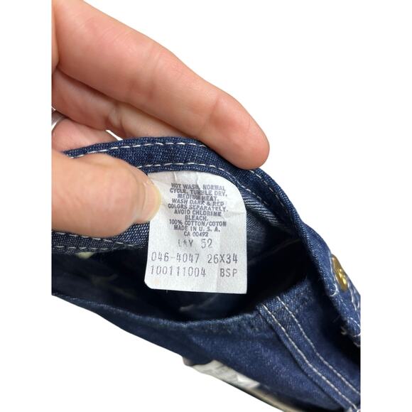 Vintage Lee Denim Overalls Deadstock Mens W26 Denim Blue Student Wash 1970s NWT - Picture 10 of 11